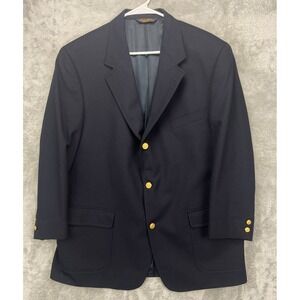 Brooks Brothers Men's Brooksease Blazer 45 R Black Gold Button Sport Coat Jacket